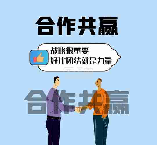 合作共赢图片合作简约卡通合作共赢朋友圈封面在线图片制作图怪兽