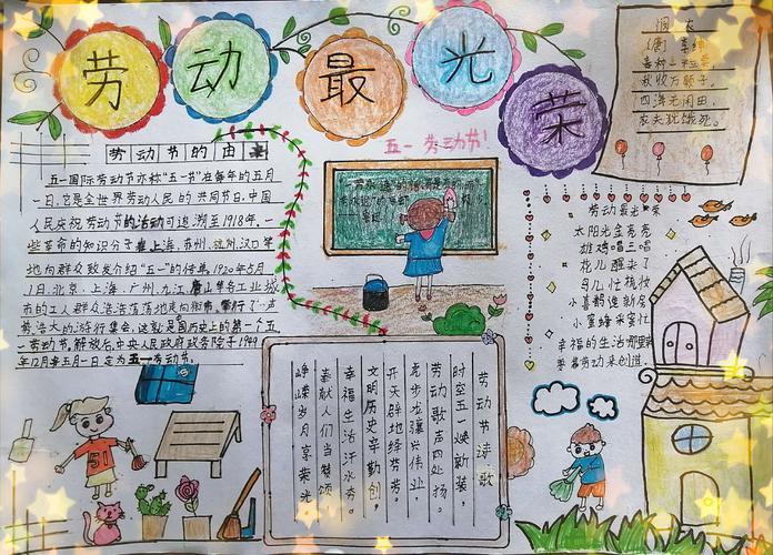 快乐实践琼海市嘉积镇中心学校第三小学开展五一劳动节手抄