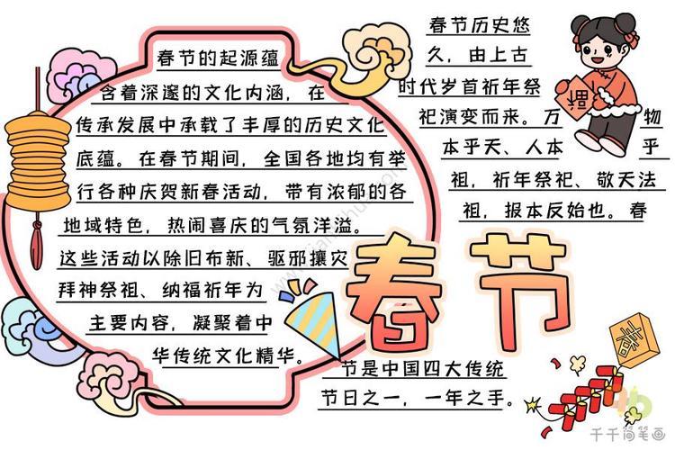 春节活动配文字手抄报语言文字手抄报