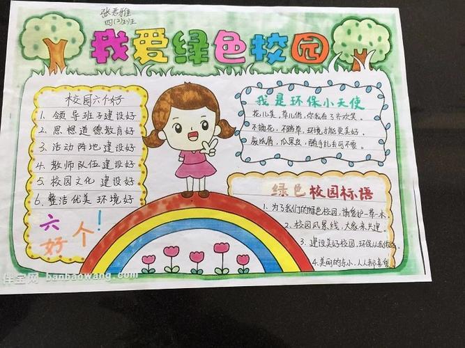 学生作品2绿色环保我爱校园手抄报