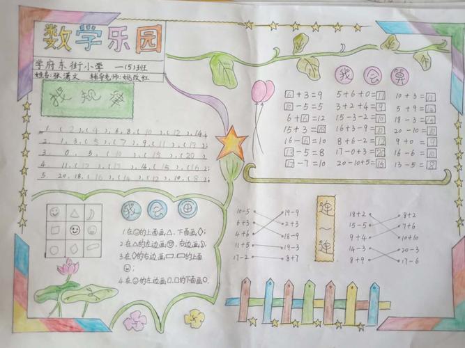 一年级数学手抄报手抄报数学的小学一年级鹰羽网