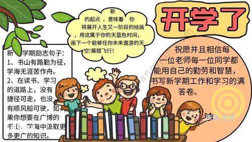 开学了手抄报开学了手抄报画法