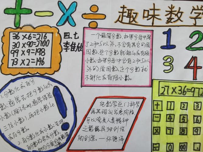 城西小学太阳花中队妙趣横生的数学手抄报美篇