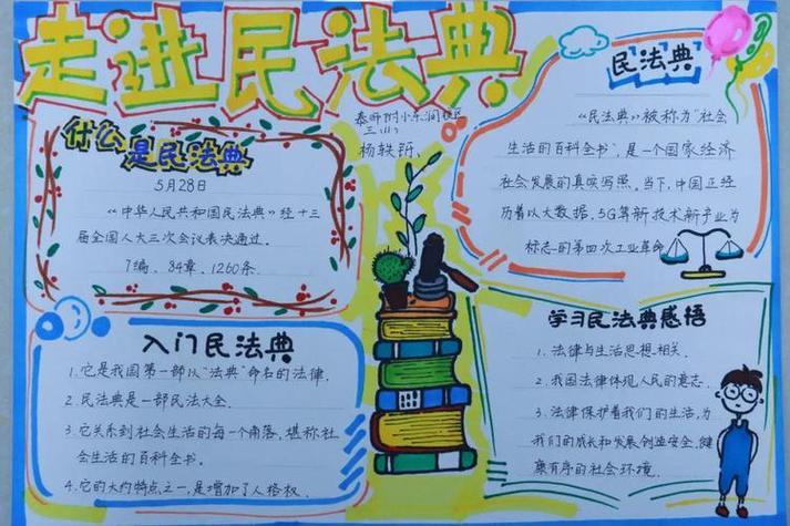 适合给小学生讲的民法典手抄报小学生手抄报