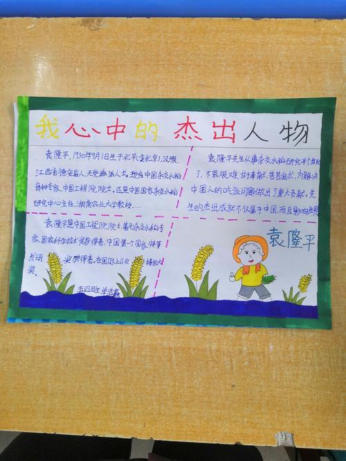 安阳市钢二路小学五年级组开展我心中的杰出人物手抄报活动