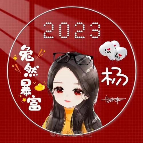 姓氏头像微信头像2023吉祥兔年喜庆大气个性签名头像请查收个性