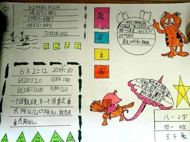 数学两位数除以两位数手抄报数学手抄报