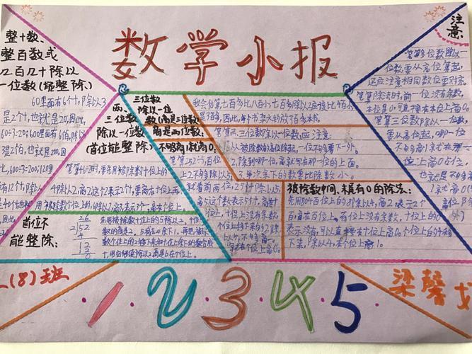 数学两三位数除以一位数的手抄报关于数学的手抄报