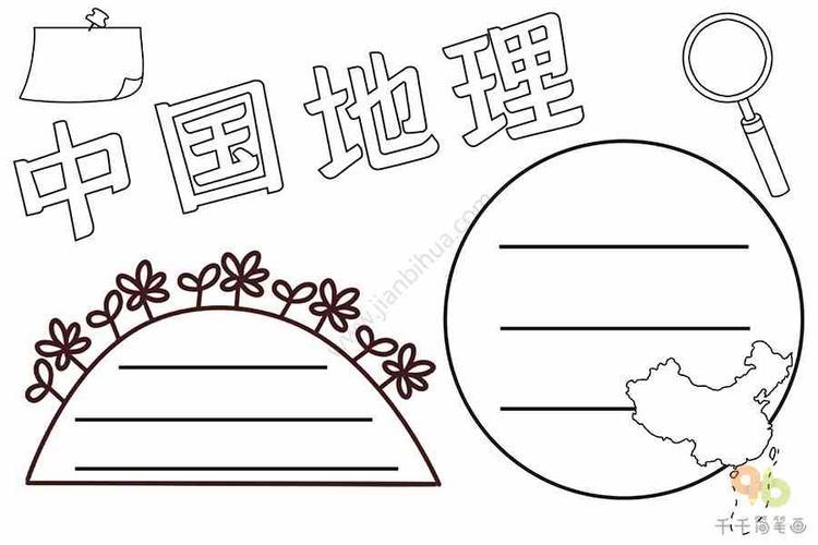 中国地理手抄报地理手抄报简笔画