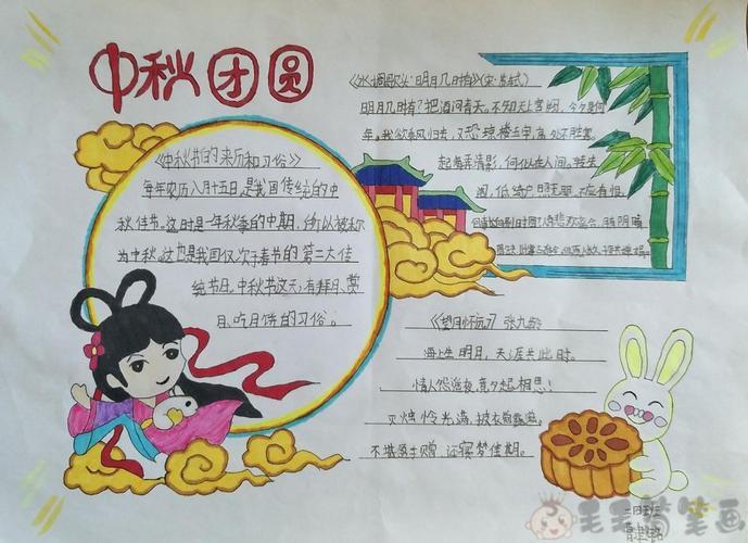 中秋节手抄报图片大全简单好看毛毛简笔画