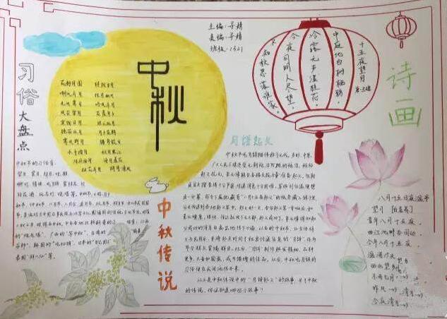 中秋节手抄报简单漂亮