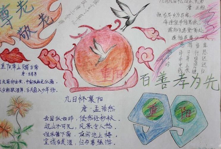 重阳节的节日起源图片手抄报版面设计学笔画