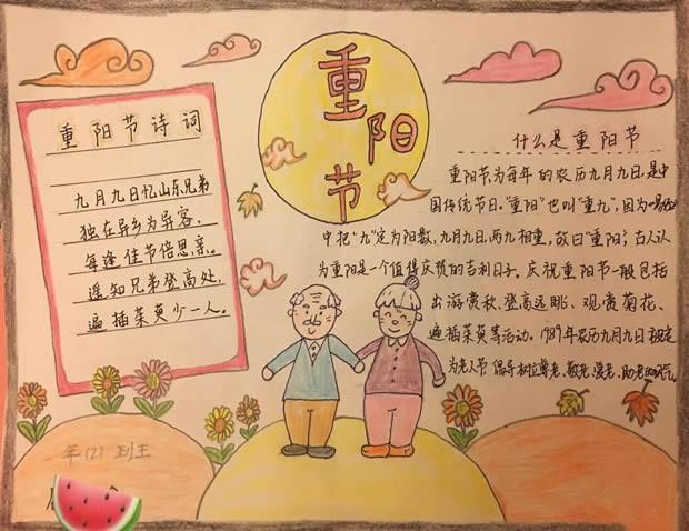 九九重阳节手抄报大全简单又好画图片手抄报版面设计学笔画