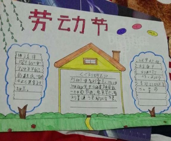 劳动最光荣东段乡马家堡中心小学五一劳动节手抄报展览