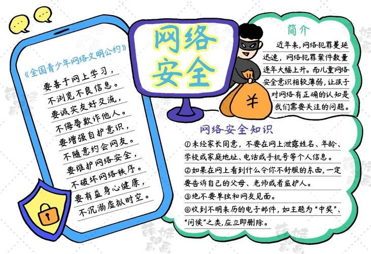 简单好看的网络安全手抄报含内容文字老师布置的作业不用愁手抄报