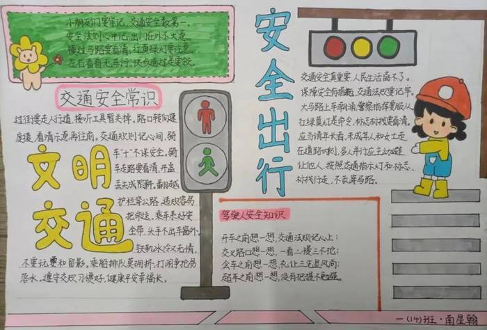 小学生交通安全手抄报图片大全精选13张