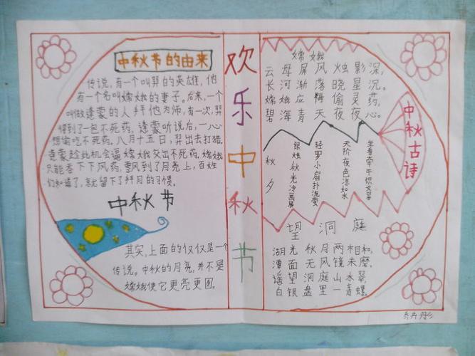 简单的中秋节的手抄报的资料参考一描写中秋节的古诗词手抄报中秋