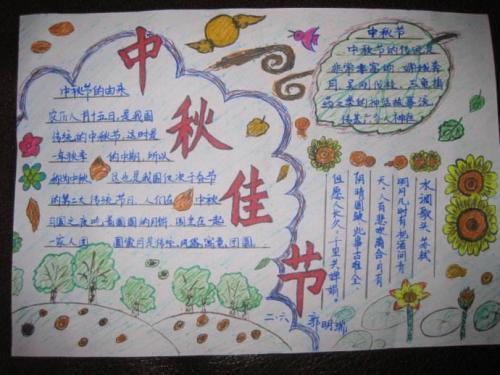 2023年小学生中秋节手抄报既简单又漂亮六年级中秋节手抄报高中模板图