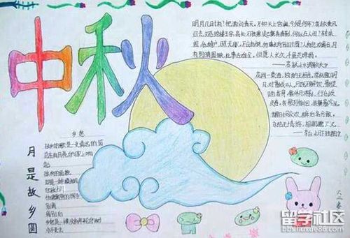 2023年小学三年级中秋节手抄报图片