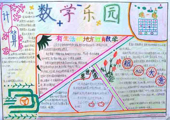 四年级数学手抄报一小学四年级数学沪江小学资源网