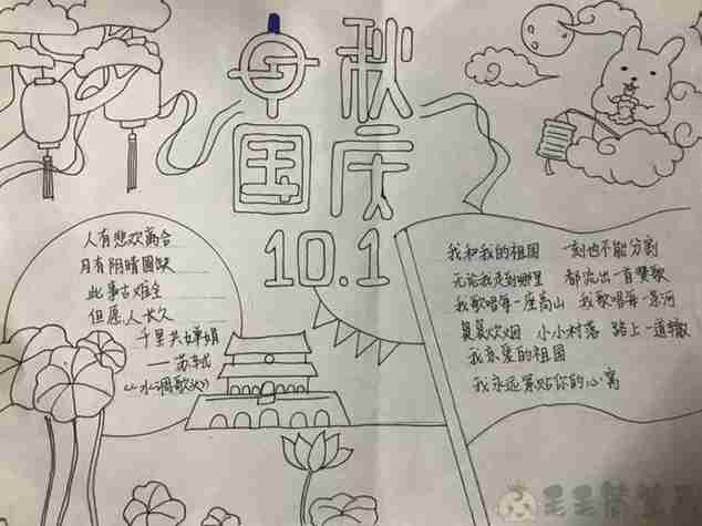 国庆节小学生手抄报简笔画简笔画图片大全