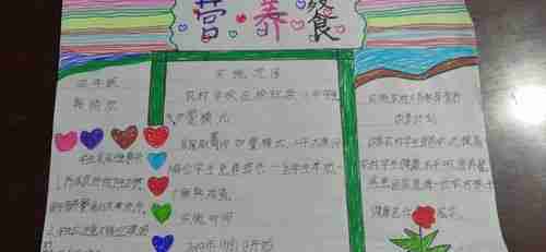 小学生四年级营养午餐手抄报小学四年级手抄报