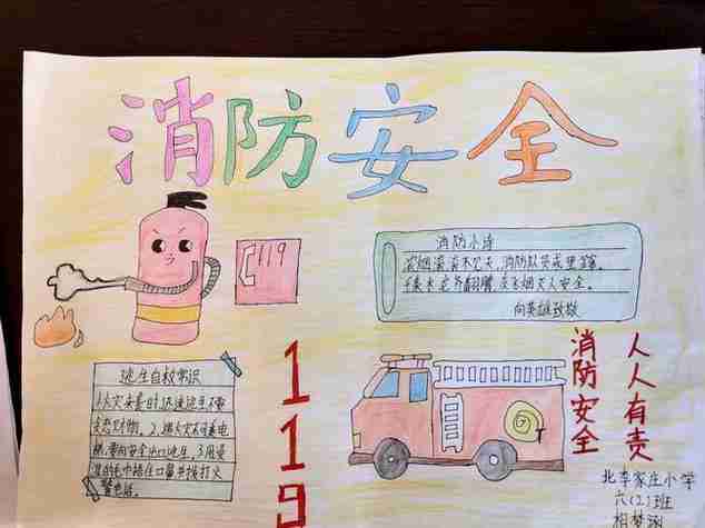 小学三年级119消防手抄报小学四年级119消防安全手抄报爱个性