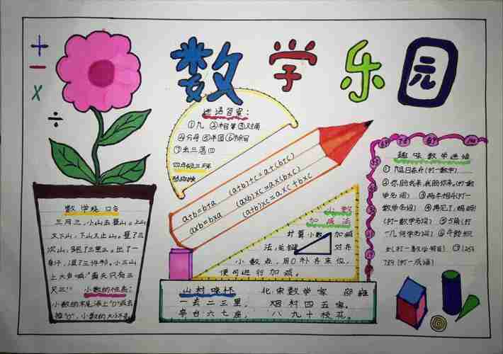 数学好玩玩好数学图形绘世界创意手抄报四三活动掠影