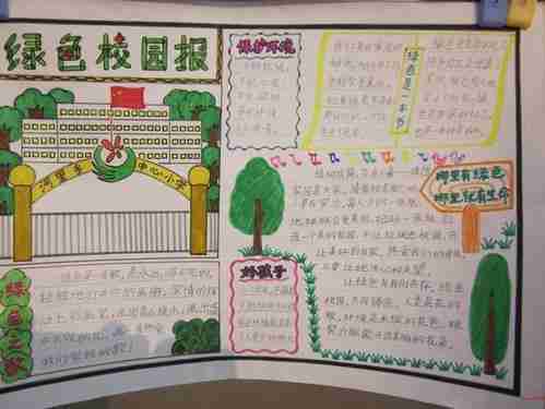 创建绿色校园的手抄报创最美校园做礼和少年应家小学手抄报评比