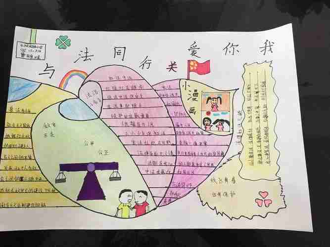 学生作品3与法同行手抄报金坛区东城实验小学