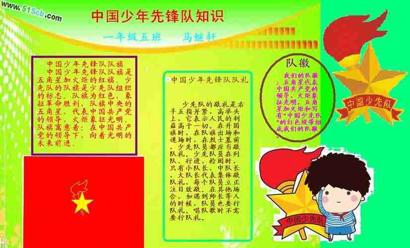 中国少年先锋队知识手抄报学路网学习路上有我相伴