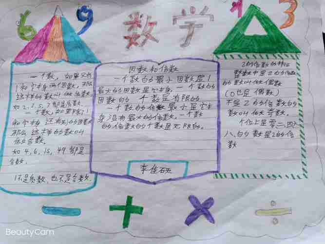 趣味数学快乐无限有趣的数学手抄报南庄小学五年级美篇