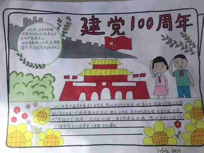 建党100周年手抄报简单好画