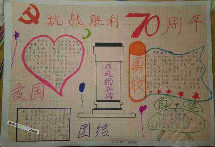 抗战胜利70周年手抄报图片大全图片手抄报版面设计学笔画