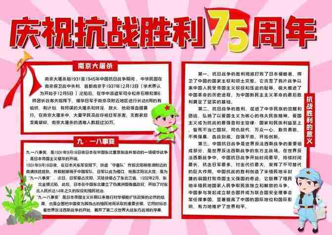 素材图片参数抗战胜利手抄报抗日胜利76周年手抄报的简单画法贾得联校