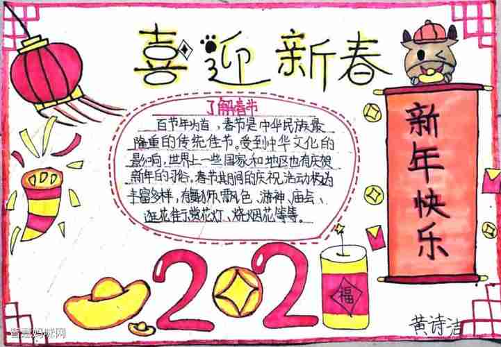 2023欢欢喜喜过大年手抄报