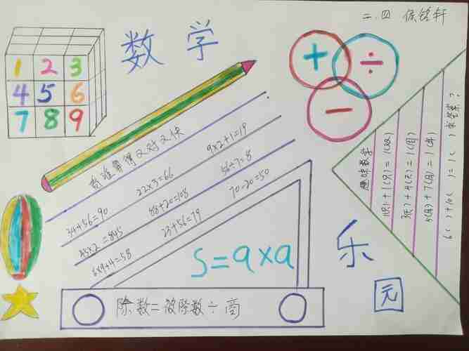 4年级数学二单元手抄报数学二年级手抄报