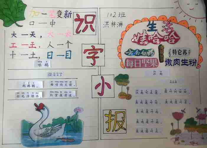 轻松识字快乐阅读一东岭中心小学102班识字小报侧记美篇