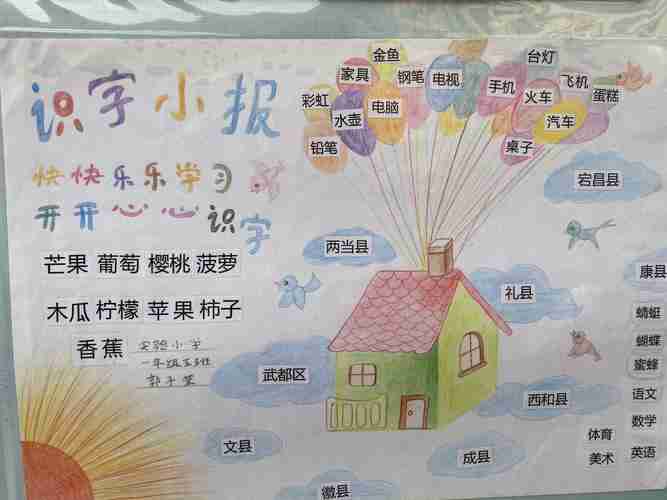 陇南市实验小学一年级识字小报展我和汉字做朋友美篇