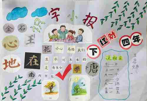 生活处处是语文我是识字小能手天立小学一年级五班识字小报美