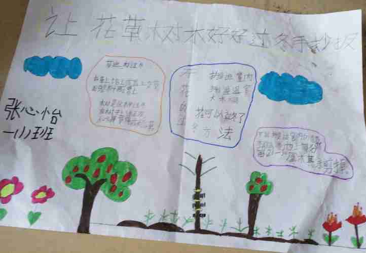 二年级保护花草树木的手抄报二年级的手抄报