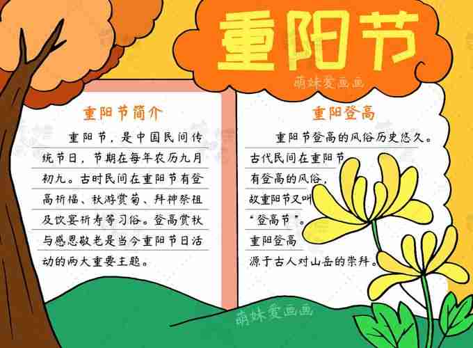 简单好看的重阳节手抄报模板含文字内容老师布置的作业不用愁边框