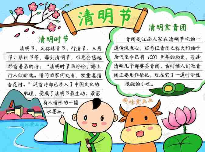 清明手抄报简单易画三年级小学生清明节手抄报图片