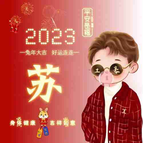 2023平安是福姓氏头像年大吉好运连连