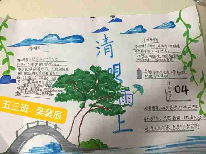 华中师范大学菏泽附属学校五年级清明节手抄报作品展示美篇