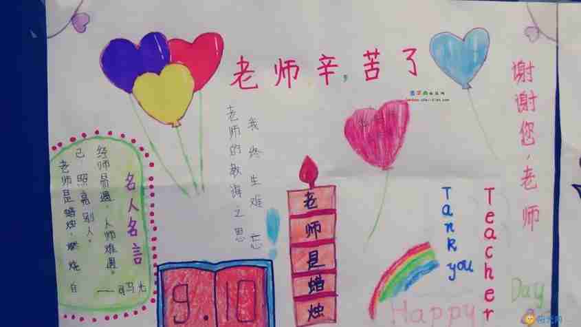 帮我查一下小学二年级教师节手抄报小学二年级手抄报