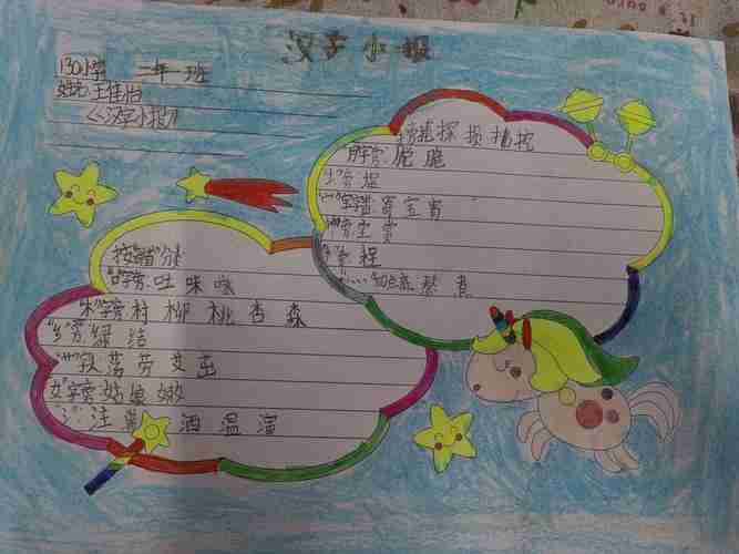 130小学二年级汉字小报美篇