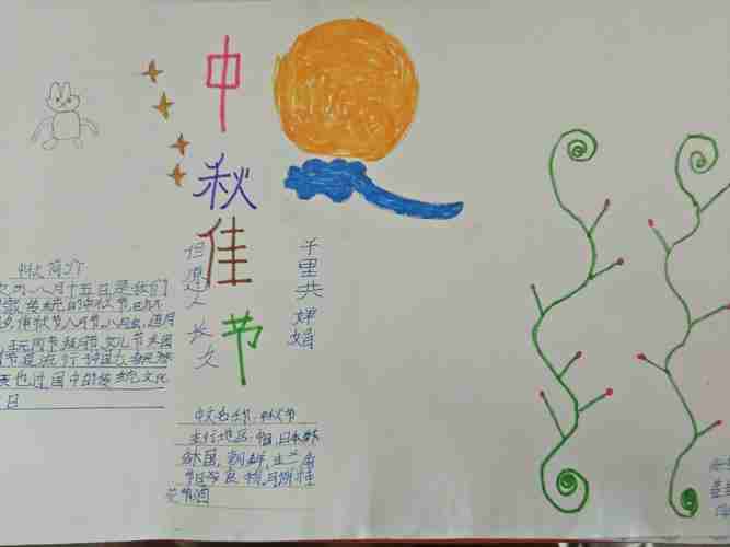 中秋花开月正圆董封小学中秋节手抄报展示美篇