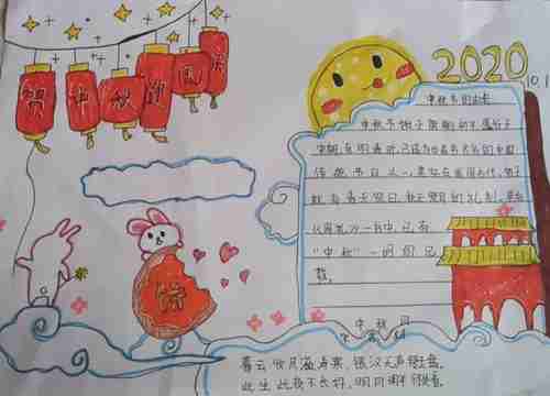 迎中秋话团圆息县第十一小学开展中秋节手抄报绘画活动