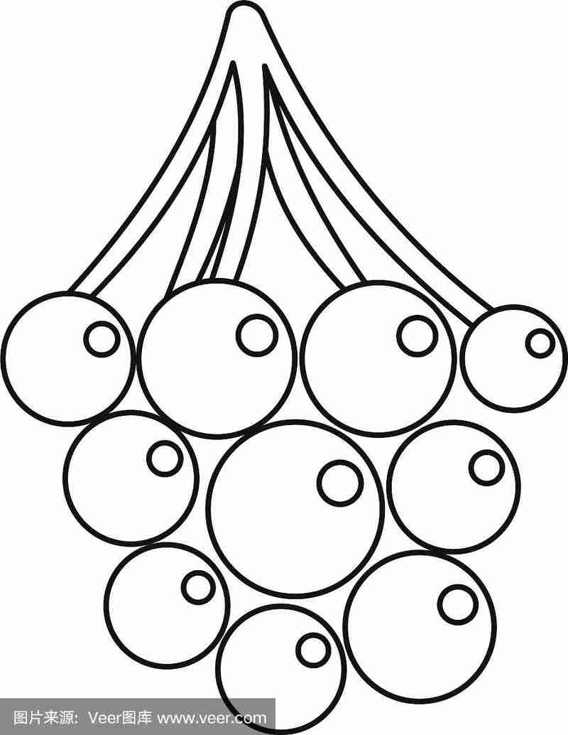 小葡萄图标轮廓风格